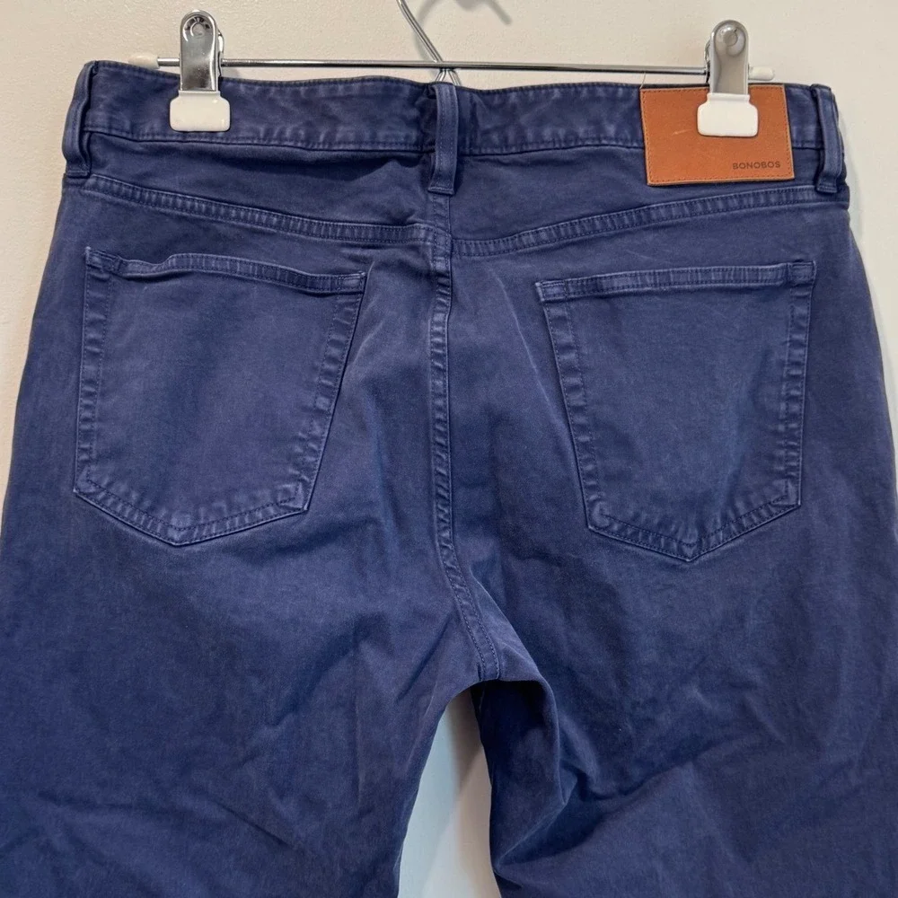 Bonobos Mens 5 Pocket Pants Navy Blue Cotton Stretch Straight Leg‎ 32x30